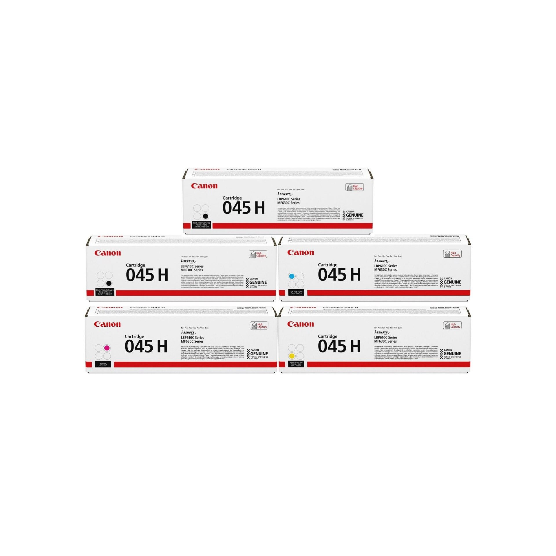 Pachet cartuse toner CRG-045HBK negru x2 CRG-045HC cyan CRG-045HM magenta CRG-045HY galben Canon original 12200 pagini