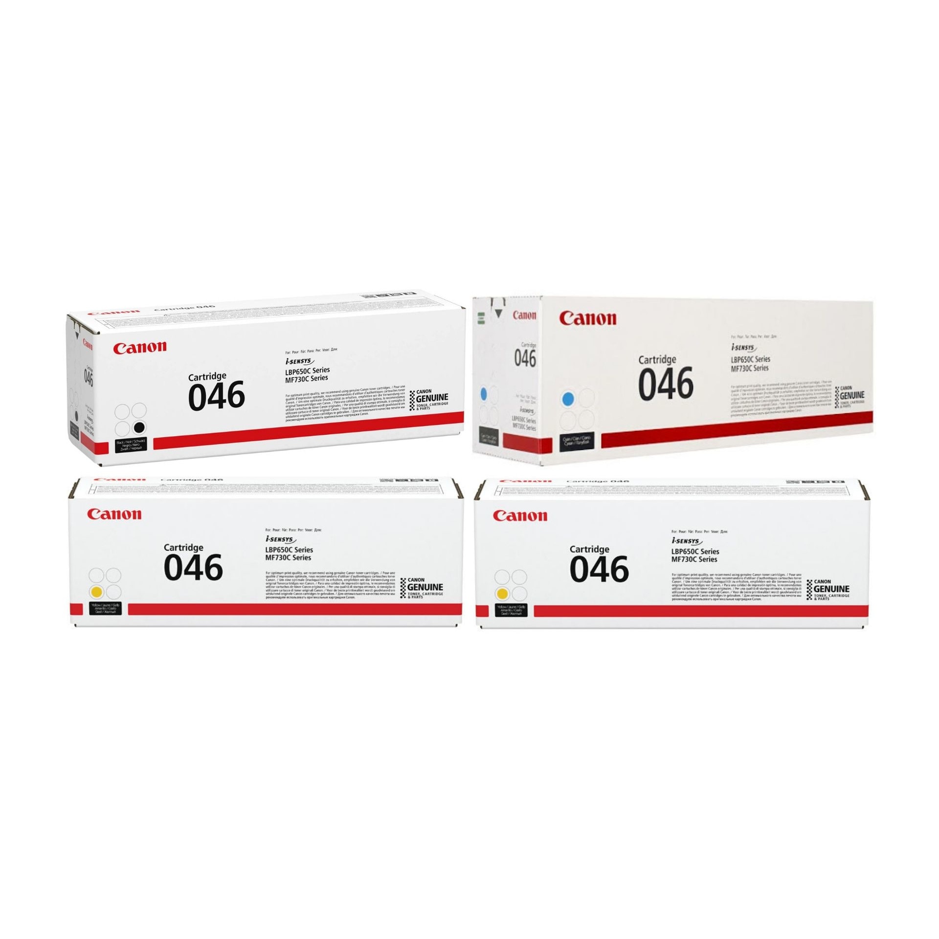 Pachet cartuse toner CRG-046BK negru CRG-046C cyan CRG-046M magenta CRG-046Y galben Canon original 9100 pagini