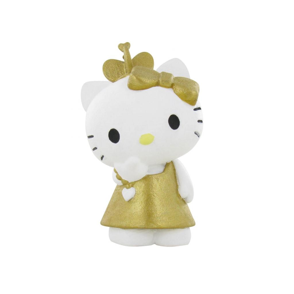 Hello Kitty figurina de joaca in rochie aurie