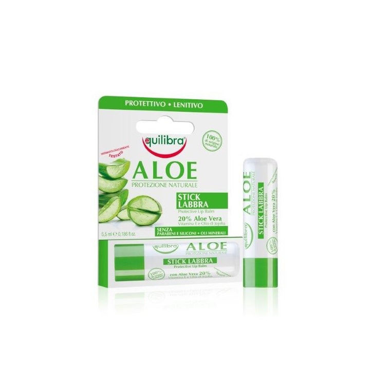 Aloe Balsam pentru buze, Protectiv, Calmant, Flacon, 5.5 ml