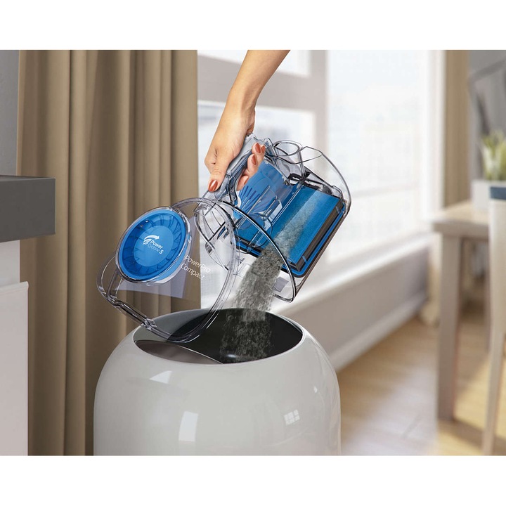 Aspirator fara sac Philips PowerPro Compact FC9334/09, 900 W, PowerCyclone 5, perii TriActive, TurboBrush, Parchet, filtru anti-alergic ECARF, Verde