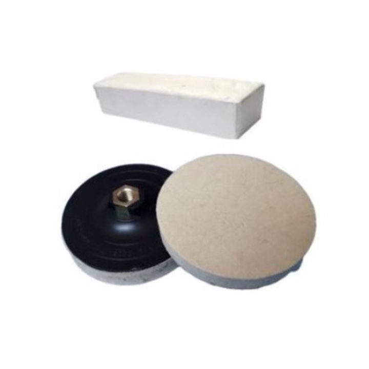 Set Disc pasla slefuit cu pasta alba pentru polizor unghiular ,diametru 125 mm