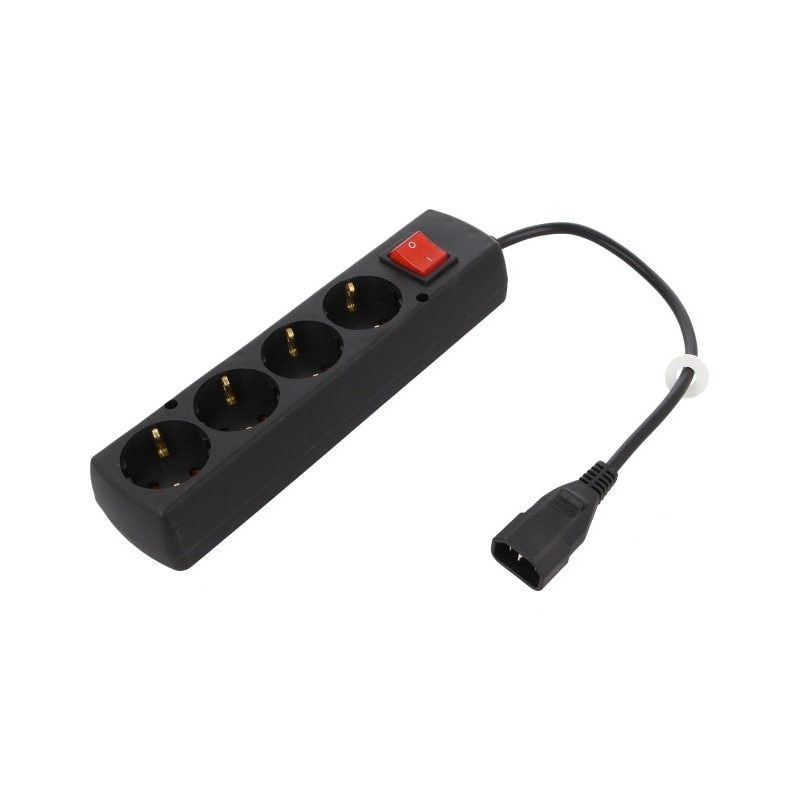 Cablu alimentare C14 - grup 4 prize Schuko mama cu intrerupator