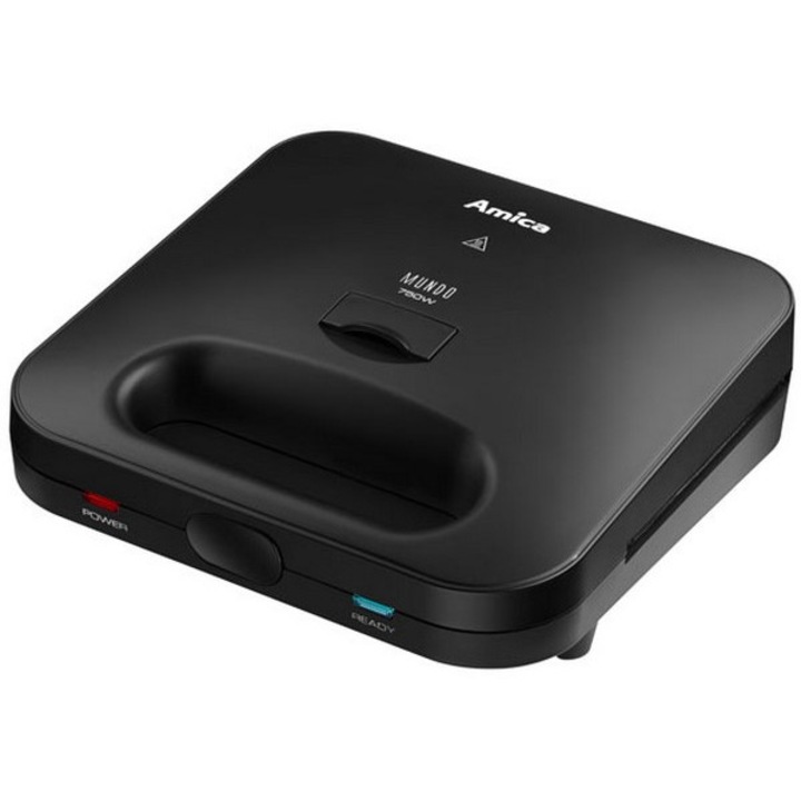 Amica SMK4011 750 W, szendvics, grill, gofri, fekete szendvicssütő