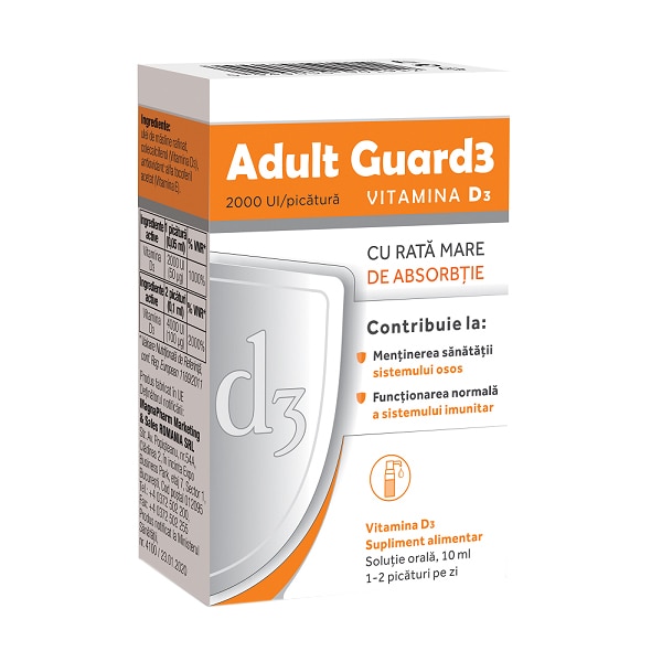 Adult Guard3 2000 UI Vitamina D3 Evital, 10 ml