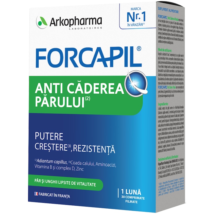Forcapil anti caderea parului Arkopharma, 30 comprimate