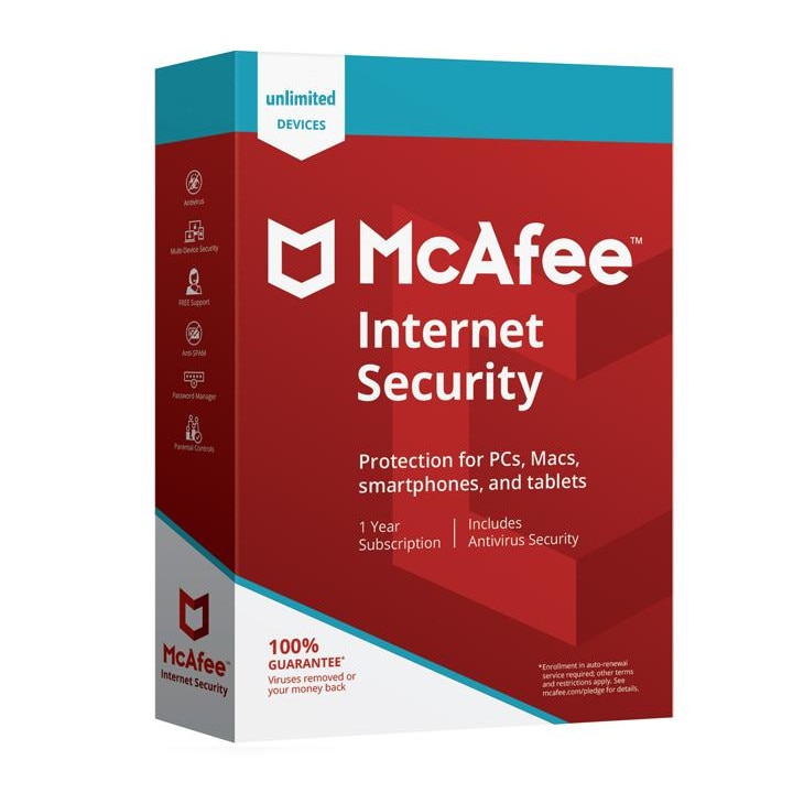 McAfee Internet Security 2020, pentru 10 dispozitive, valabil 1 an