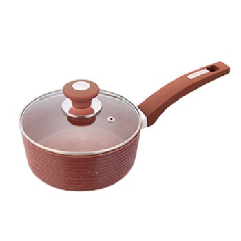 Cratita marmorata ECO 18cm cu maner si capac sticla termorezistenta MN018487 Cratita marmorata ECO 18cm cu maner si capac sticla termorezistenta MN018487