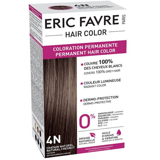 Vopsea de par Eric Favre 4N Saten natural, 40 ml