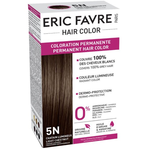 Vopsea de par Eric Favre 5N Saten luminos, 40 ml