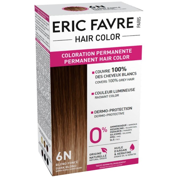 Vopsea de par Eric Favre 6N Blond închis, 40 ml