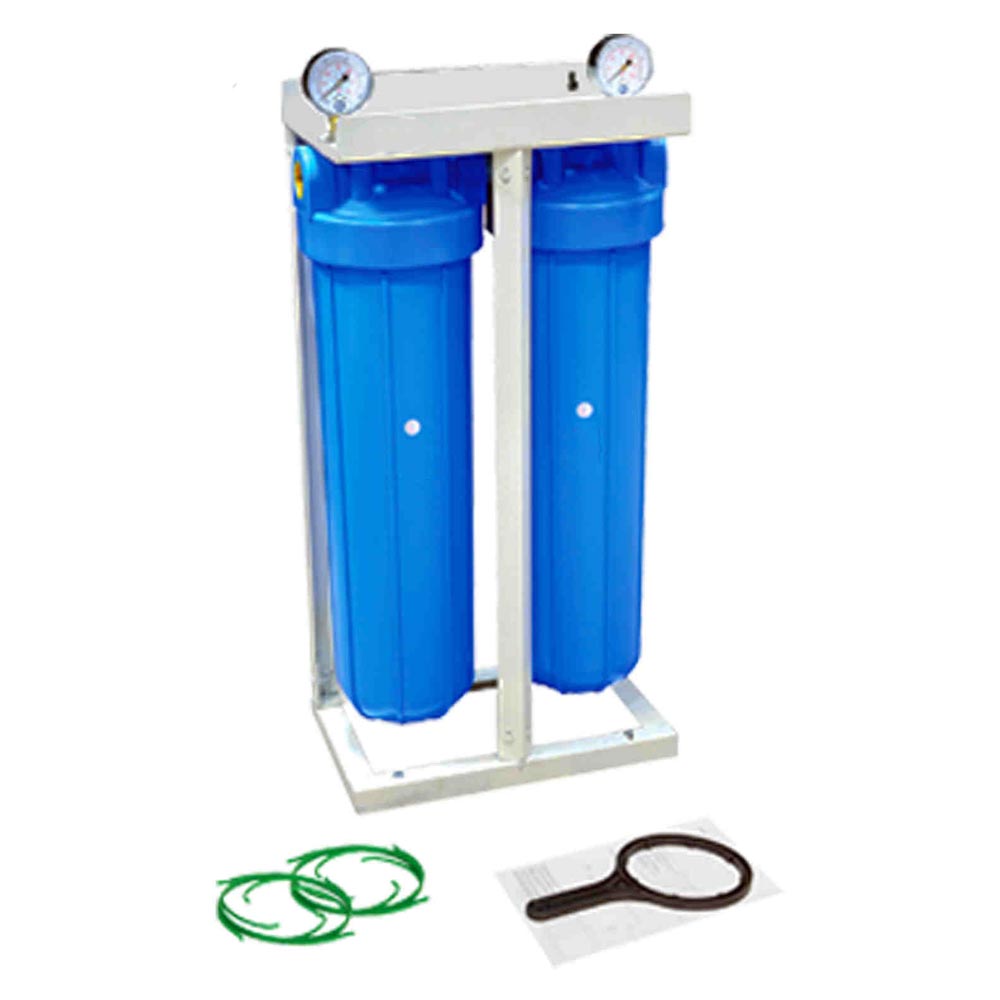 Set 2 Carcase, FILTRO BIG BLUE 20″, cadru metalic, manometre si cheie
