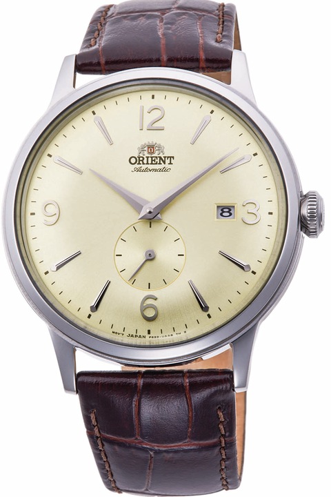 ORIENT, Автоматичен часовник с кожена каишка, Кафяв