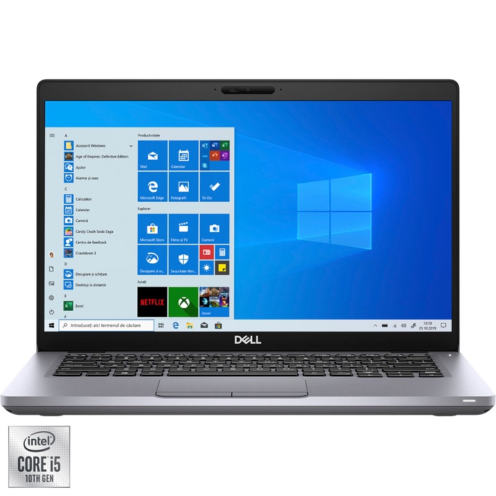Dell Latitude 5411 Laptop, Intel Core i5-10400H Processzorral, Akár 4,60 GHz, 14 Hüvelykes, Full HD, 8 GB, 256 GB SSD, NVIDIA GeForce MX250 2 GB, Windows 10 Pro, Ezüst
