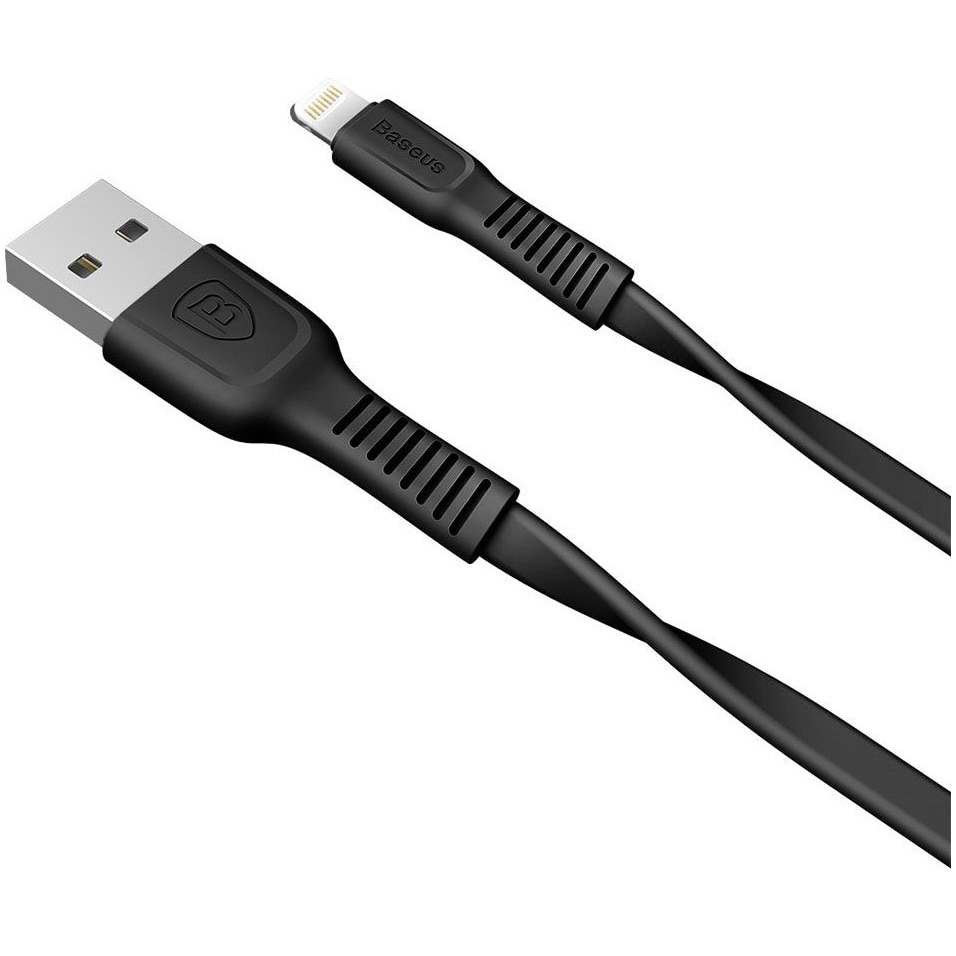 Cablu de date Baseus Tough USB Lightning, 1m, 2A, Black