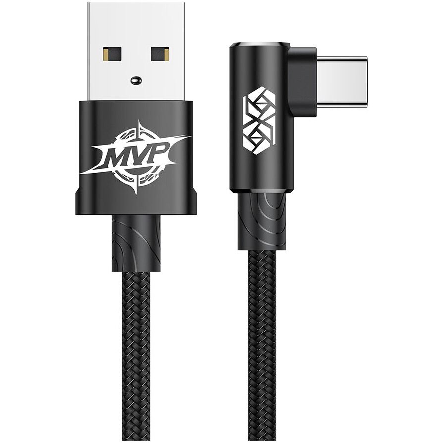 Cablu de date Baseus MVP Elbow USB Type-C, 1m, 2A, Black