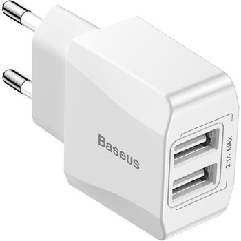 Incarcator Retea Baseus Mini 2.1A Dual USB, White Incarcator Retea Baseus Mini 2.1A Dual USB, White