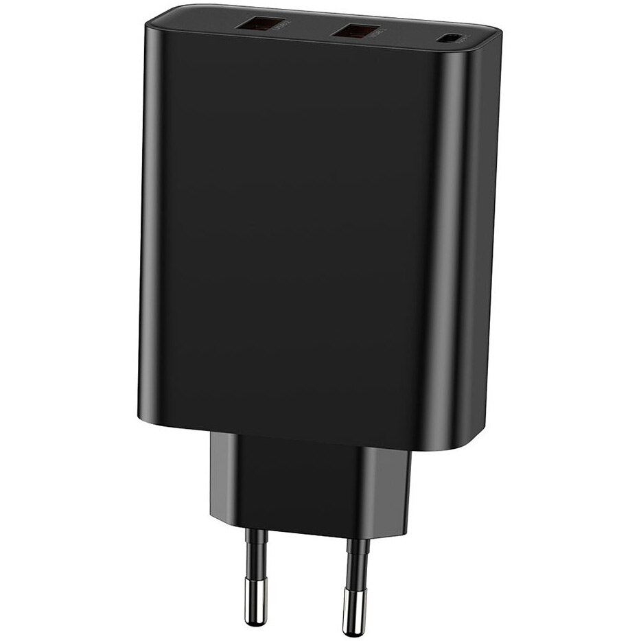 Incarcator Retea Baseus 3 Ports Speed PPS Quick Charger, 1 x Type-C, 2 x USB, Black