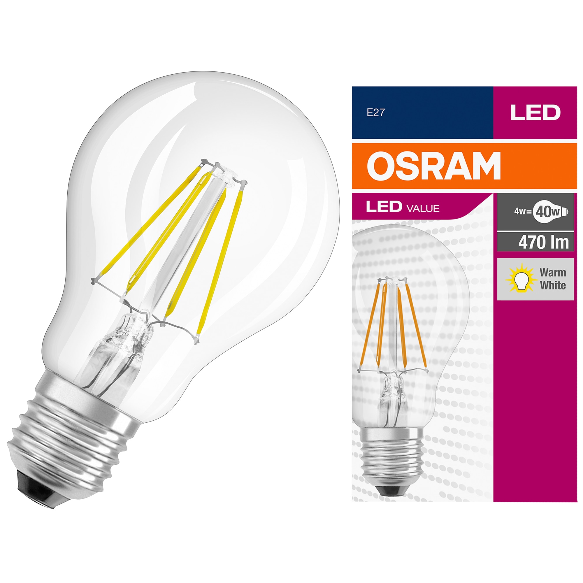Constitute developing Prime Minister Bec LED Osram E27, 4W (40W), 470 lm, lumina calda (2700K), clasa energetica  E - eMAG.ro