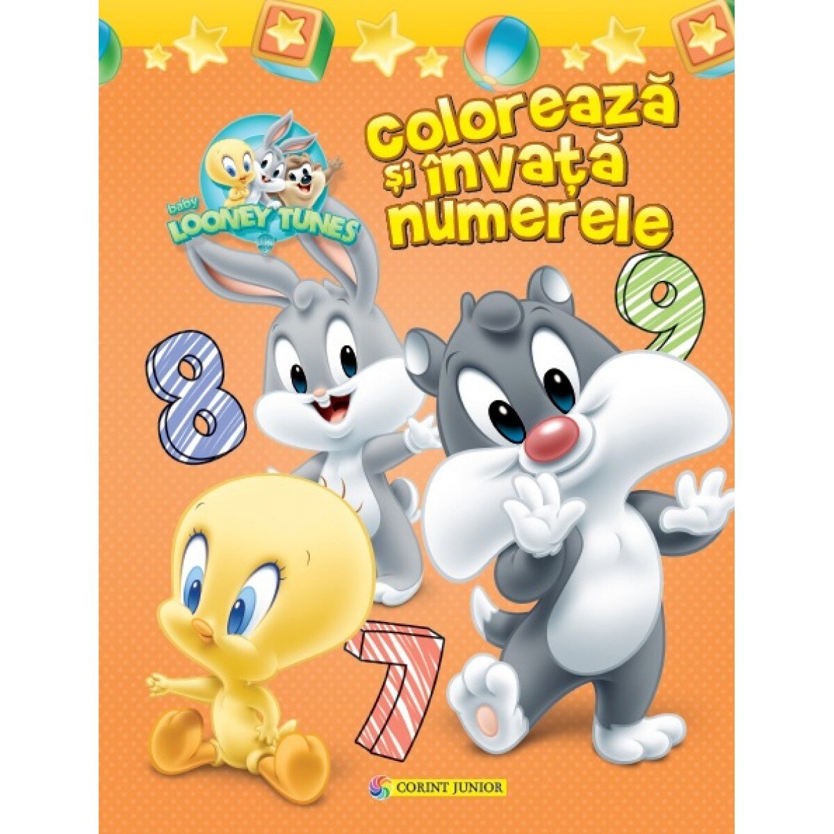 Baby looney tunes. Coloreaza si invata numerele