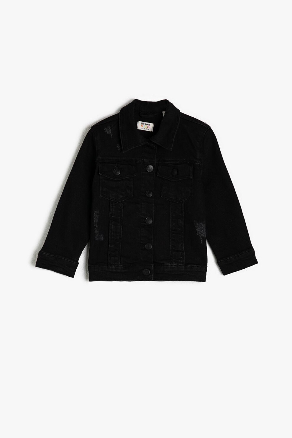 KOTON, Jacheta din denim cu nasturi, Negru, 104-110 CM