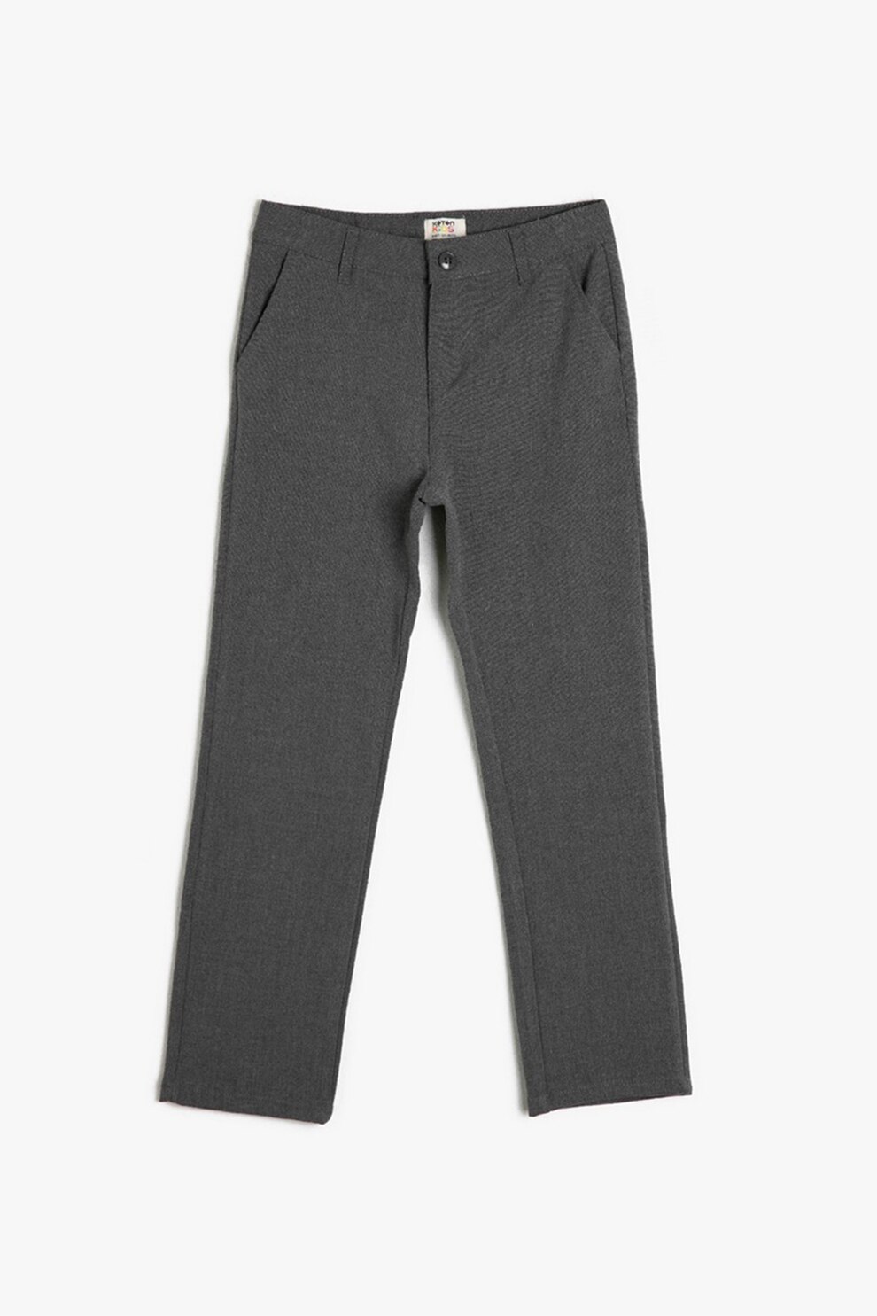 KOTON, Pantaloni drepti cu buzunare oblice, Gri inchis