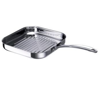 Tigaie grill Beka Chef, inductie, inox, 2 orificii scurgere, 26.5 x 26.5 cm Tigaie grill Beka Chef, inductie, inox, 2 orificii scurgere, 26.5 x 26.5 cm
