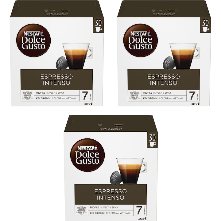 Set 3 x Capsule Nescafe Dolce Gusto Espresso Intenso Magnum pack, 90 capsule, 630g