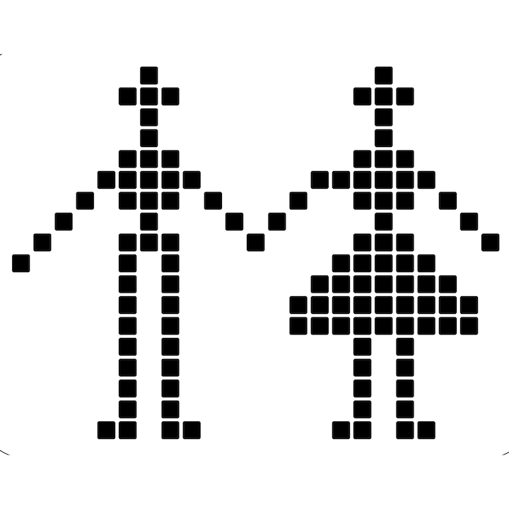 Sablon decorativ Folk couple, A4, reutilizabil, plastic, maro