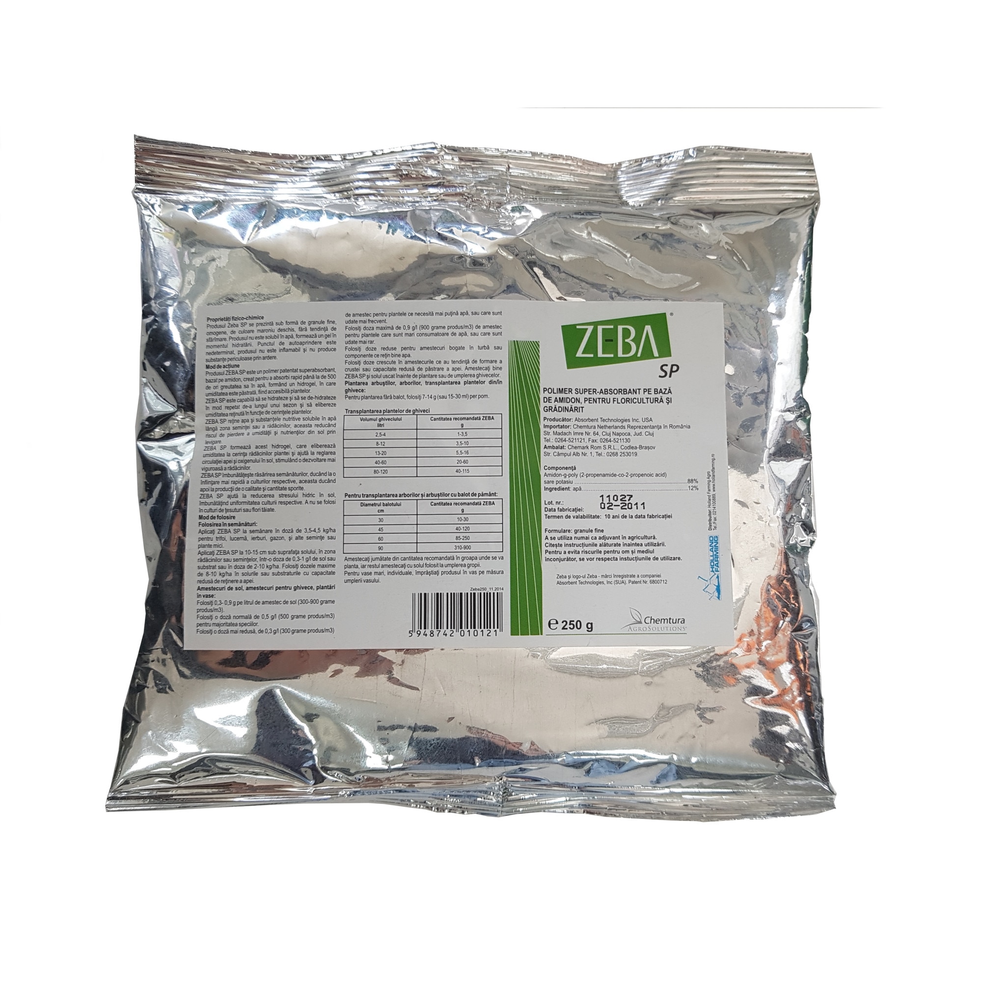 Polimer super absorbant pe baza de amidon Zeba 100g