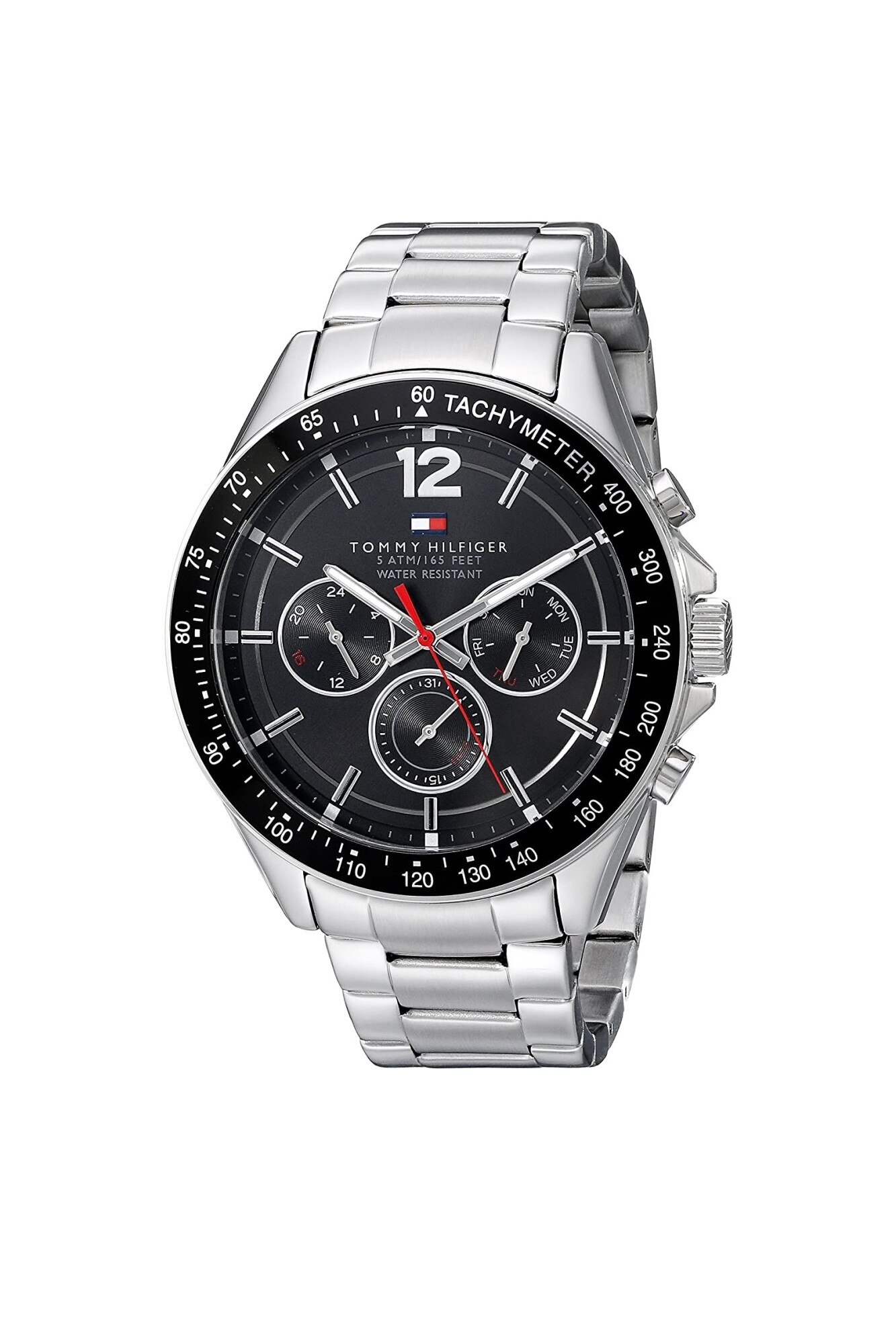 Ceas, Tommy Hilfiger, Argintiu/Negru, 46 mm