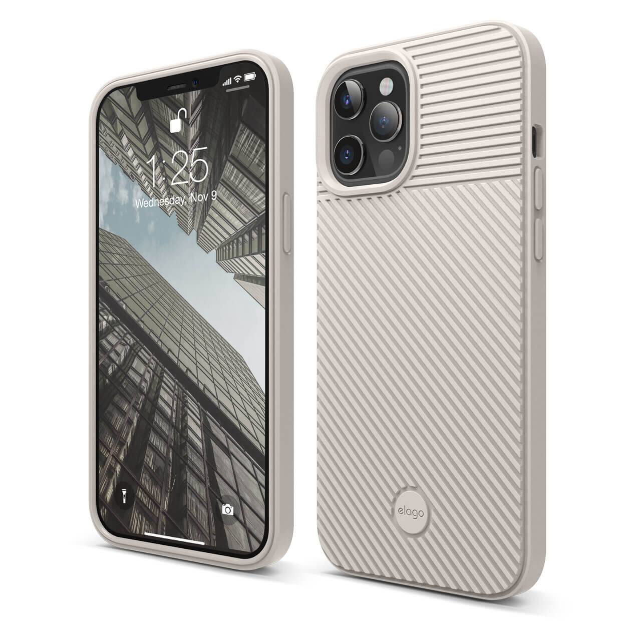 Husa din silicon Elago Cushion Case, pentru iPhone 12 Pro Max, bej