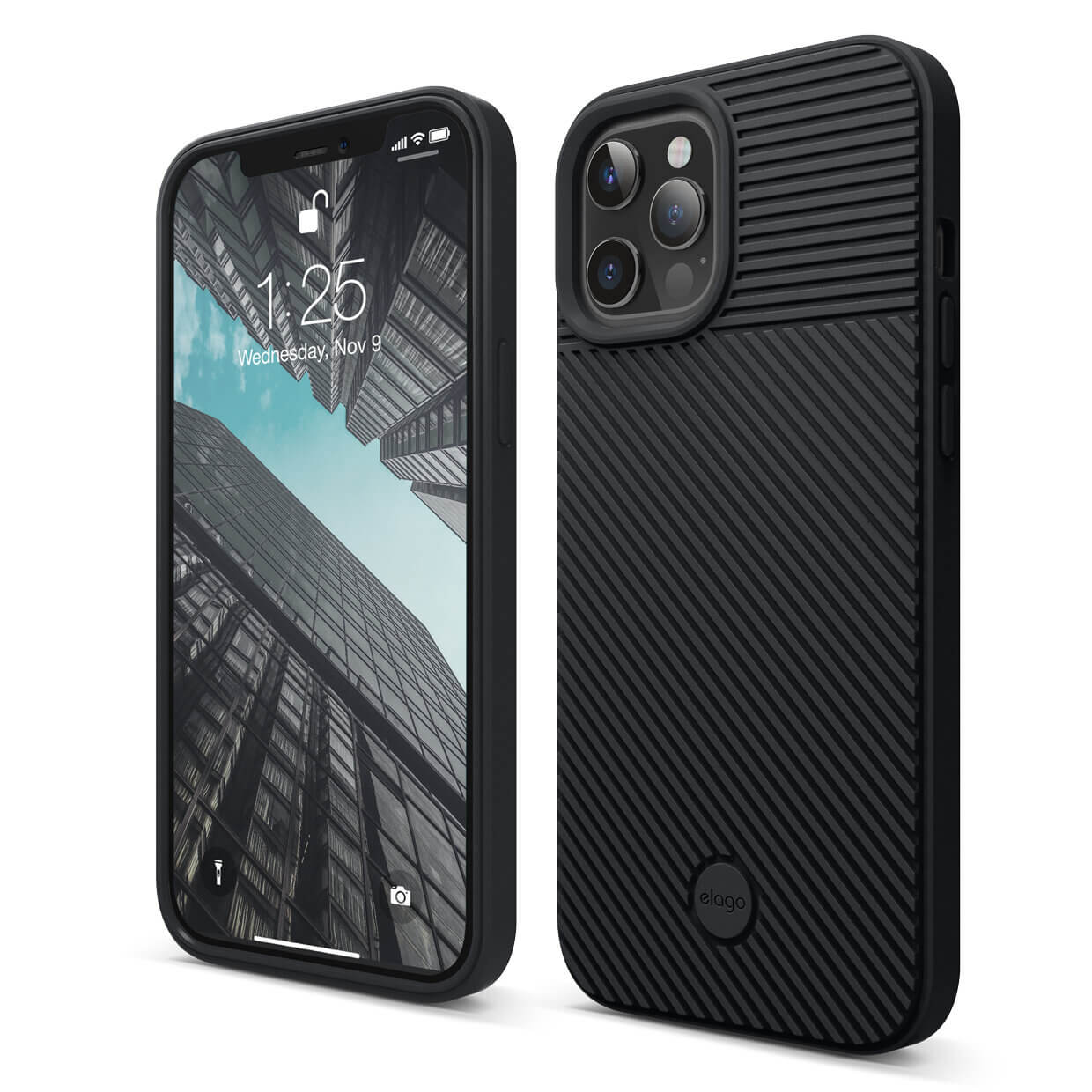 Husa din silicon Elago Cushion Case, pentru iPhone 12 Pro Max, negru