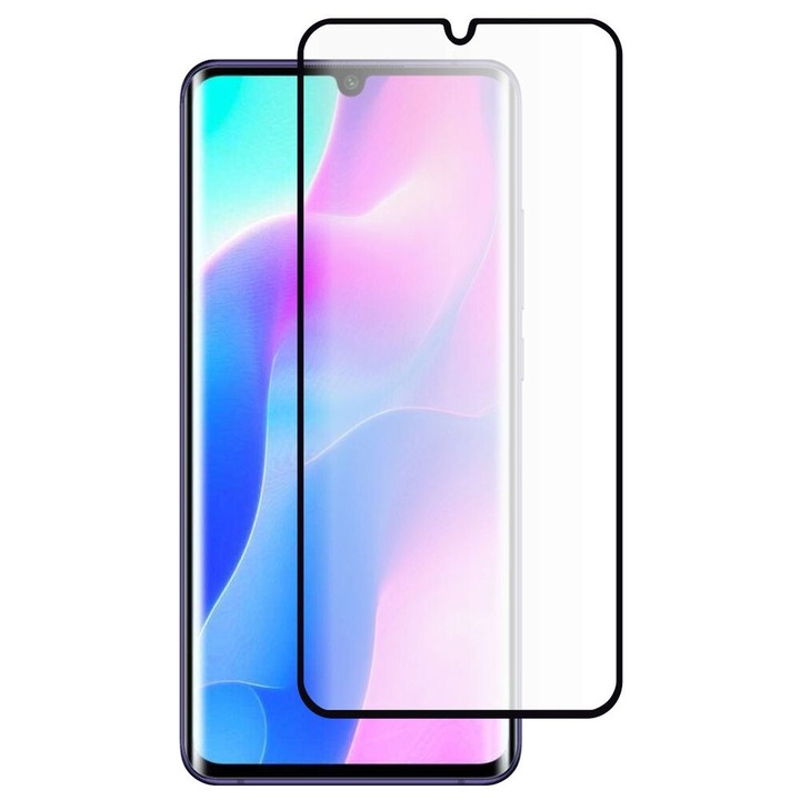 Folie Sticla Full Cover Premium pentru Xiaomi Mi Note 10 Lite, 5D, Full Glue, Negru