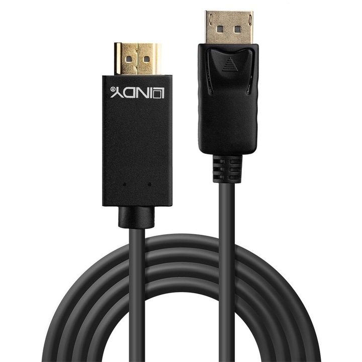 Кабел Displayport to HDMI 4K 3m TT черен, Lindy L36923