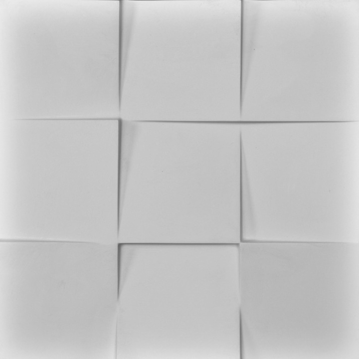 Panou decorativ 3D-ipsos, Square, Ideolis, 50 x 50 cm, alb