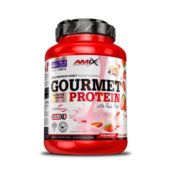 Complex proteic Amix Gourmet Protein Capsuni Cu Ciocolata Alba 1.000 Kg Complex proteic Amix Gourmet Protein Capsuni Cu Ciocolata Alba 1.000 Kg