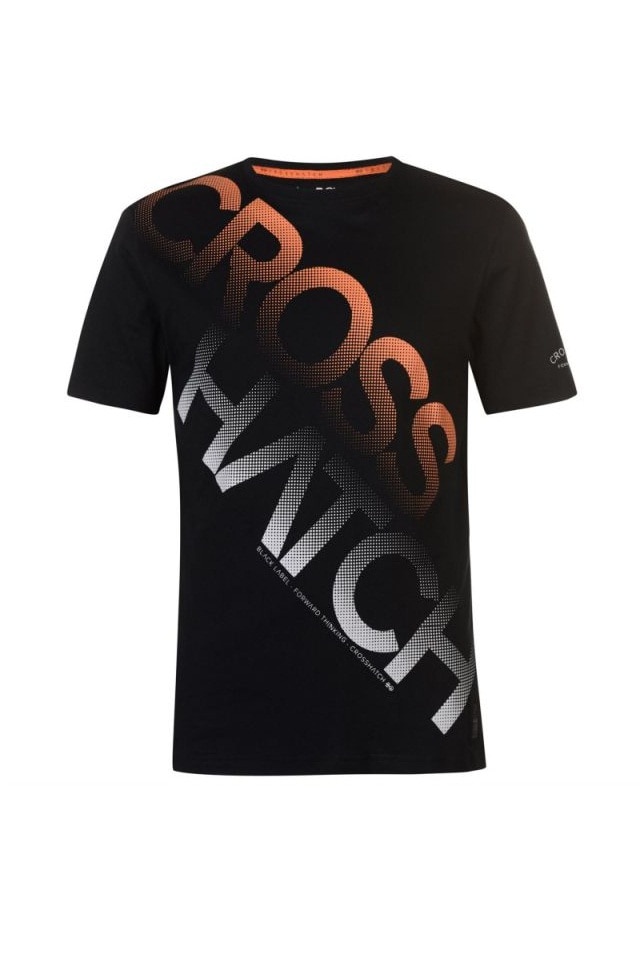 Tricou barbati, Game Cross Hatch Leterman, Bumbac, L EU, Negru