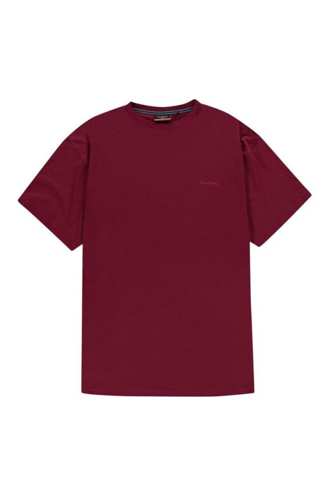 Tricou barbati, Pierre Cardin Crew, Bumbac, 2XL EU, Burgundy