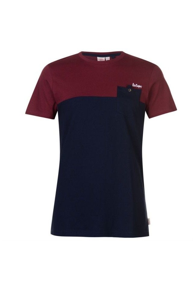 Tricouri pentru barbati, Lee Cooper, Bumbac, XL, Rosu/Albastru