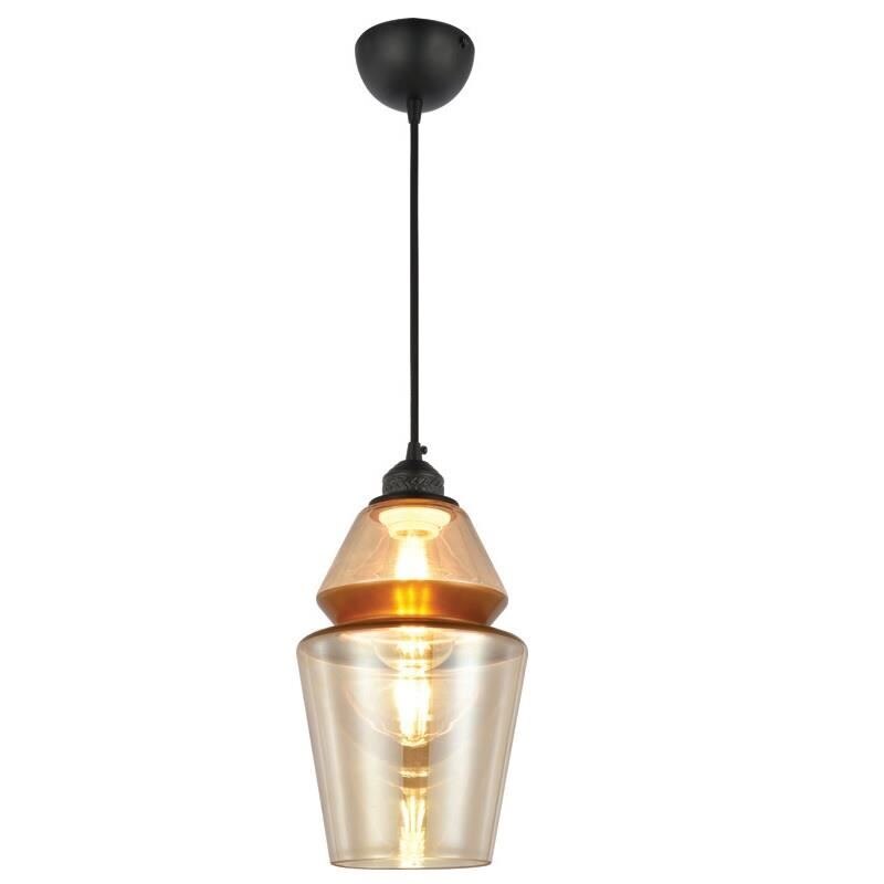 Pendul Spark-2 Amber Copper, maxim 60 W, sticla, IP20, E27