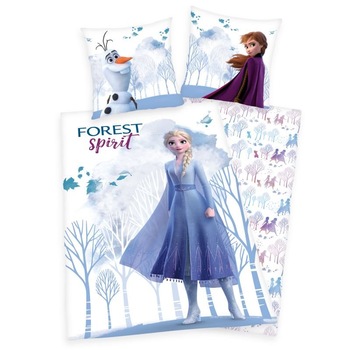 Lenjerie de pat Frozen 2, pentru copii, din bumbac, reversibila, 2 piese, o husa pilota 140/200 cm, o husa perna 70/90 cm Lenjerie de pat Frozen 2, pentru copii, din bumbac, reversibila, 2 piese, o husa pilota 140/200 cm, o husa perna 70/90 cm