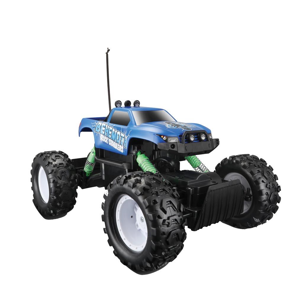 Masinuta cu telecomanda si suspensii Maisto Tech Jeep Rock Crawler albastru