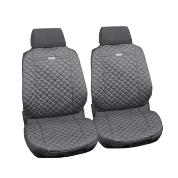 Set Huse scaune auto fata Ziga, din bumbac, culoare gri, 2buc Set Huse scaune auto fata Ziga, din bumbac, culoare gri, 2buc
