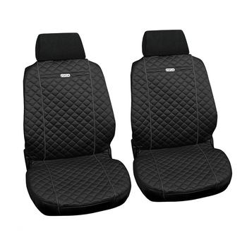 Set Huse scaune auto fata Ziga, din bumbac, culoare negru, 2buc Set Huse scaune auto fata Ziga, din bumbac, culoare negru, 2buc