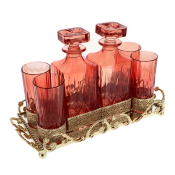 Pahare Wisky Luxurious cu Decantoare pe Tava Pahare Wisky Luxurious cu Decantoare pe Tava