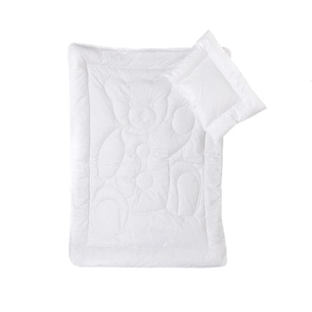 Set lenjerie de pat 2 piese 100 x 135 cm pentru copii Mini Junior 002190, Alb Set lenjerie de pat 2 piese 100 x 135 cm pentru copii Mini Junior 002190, Alb