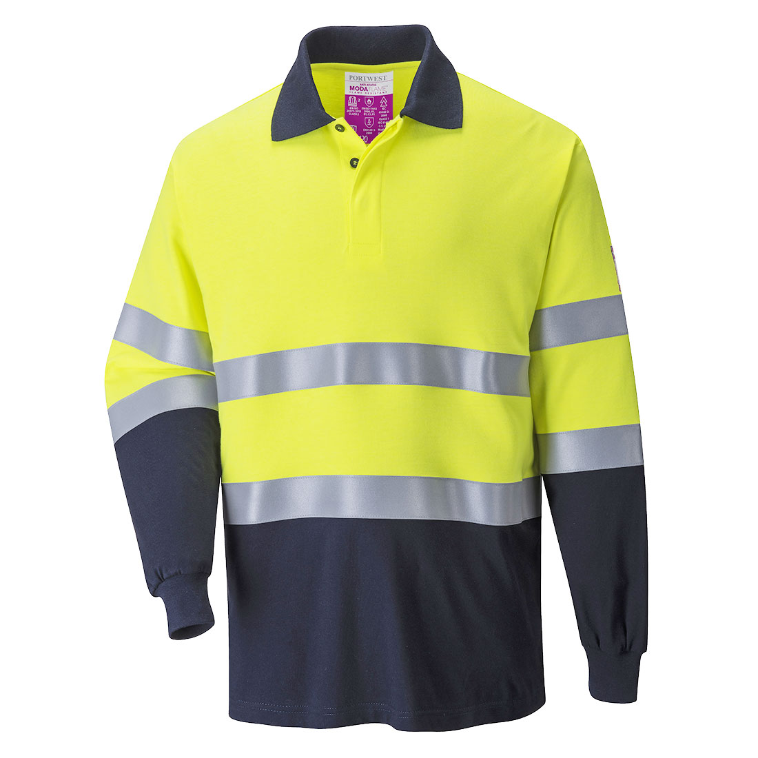 Tricou Polo Igniofug si Antistatic in doua tonuri FR74YNRS, culoarea Galben/Negru, marimea S