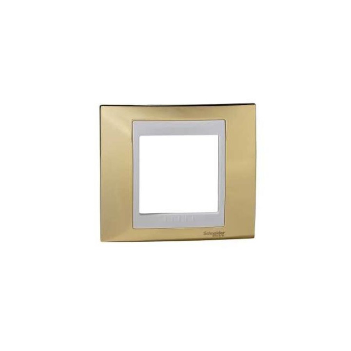 Rama decorativa metalica color auriu/alb 2 module, MGU66.002.804 Schneider Unica