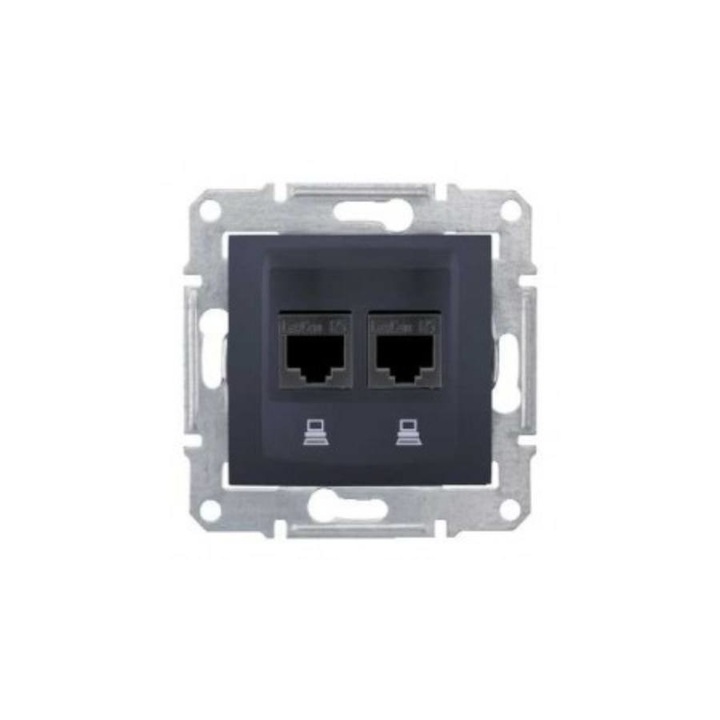 Schneider SDN4400170 SEDNA grafit 2xRJ45 Cat5e UTP aljzat